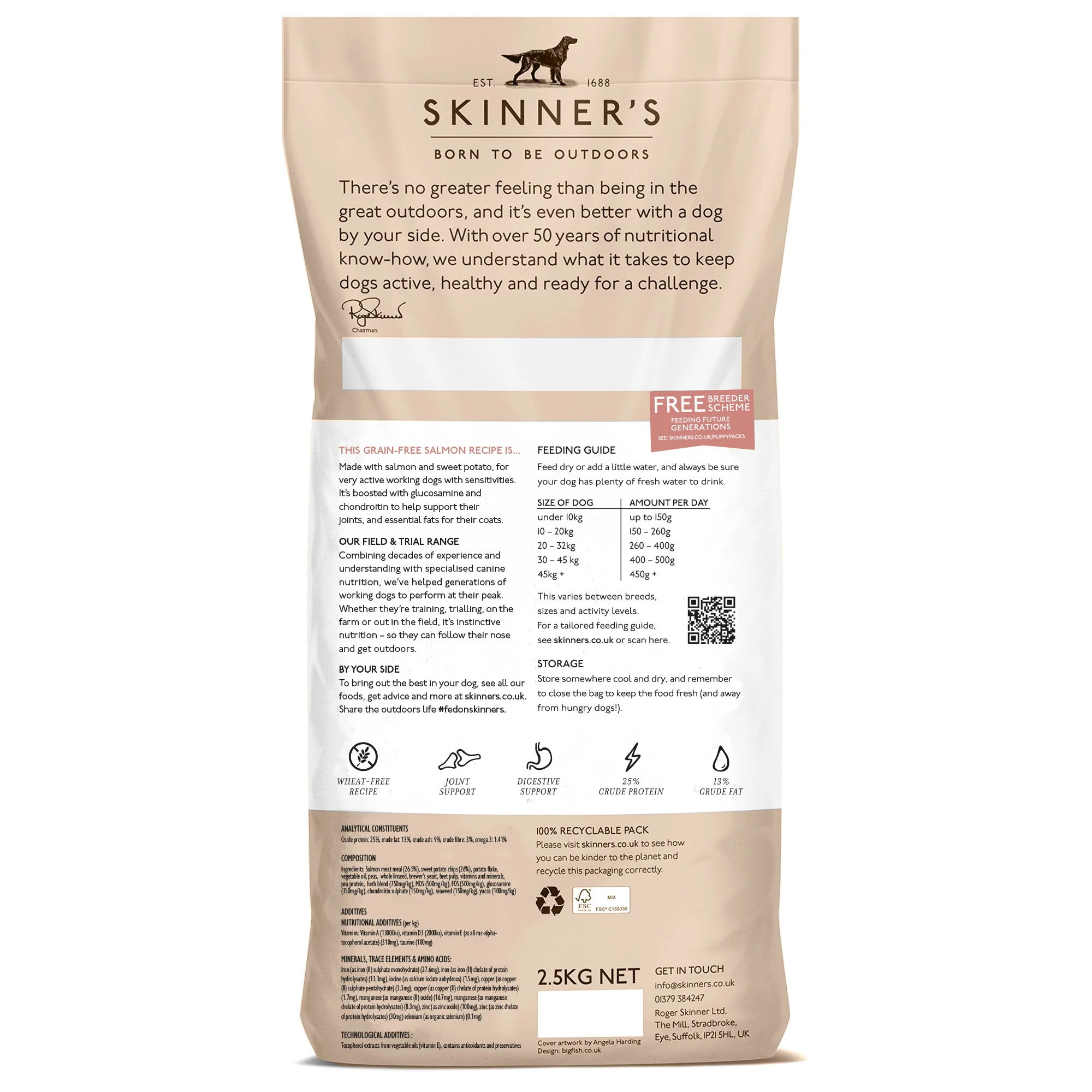 Skinners Field & Trial Grain Free Salmon and Sweet Potato 2.5kg - Image 2