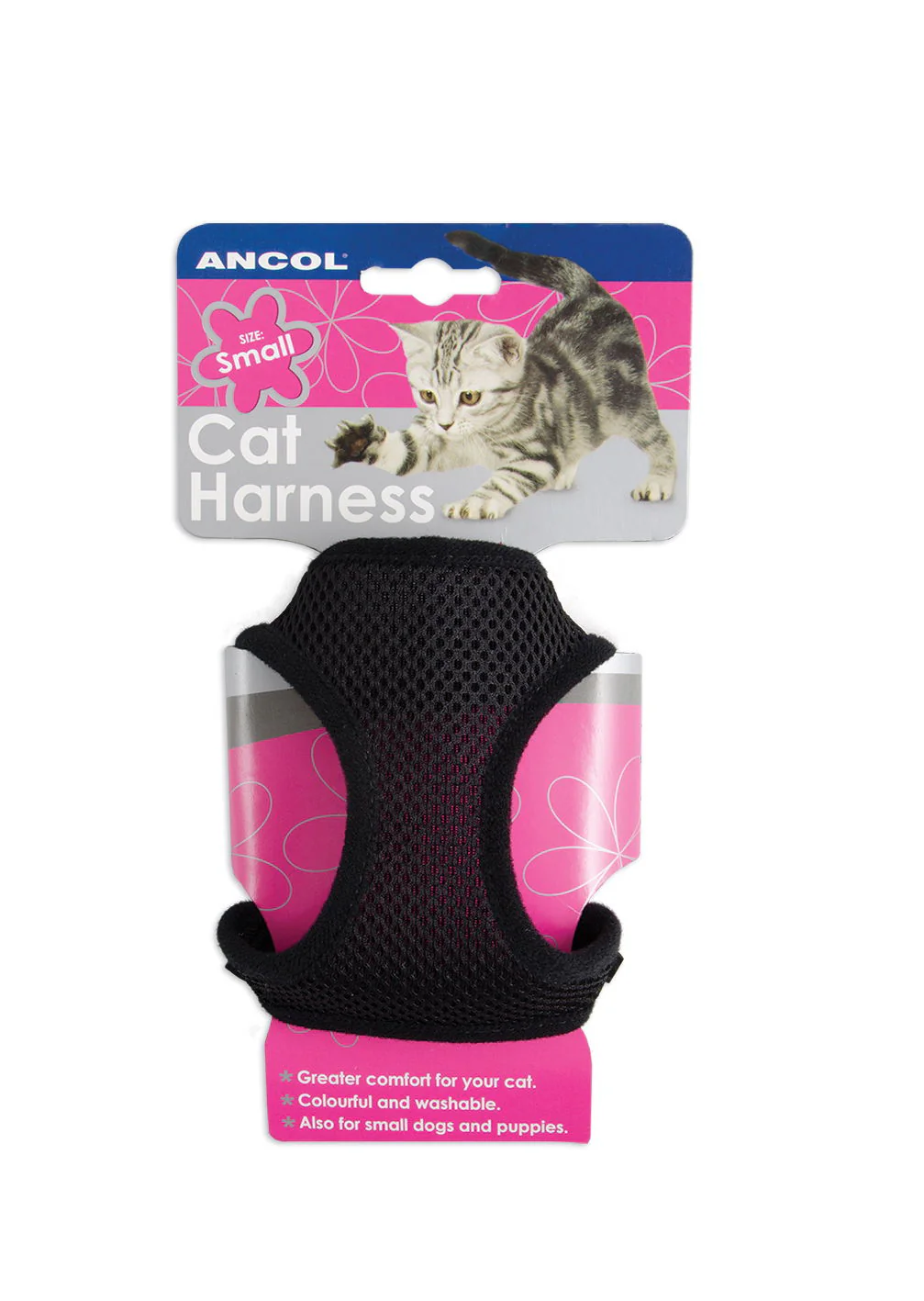 Soft Harness & Lead Black Medium