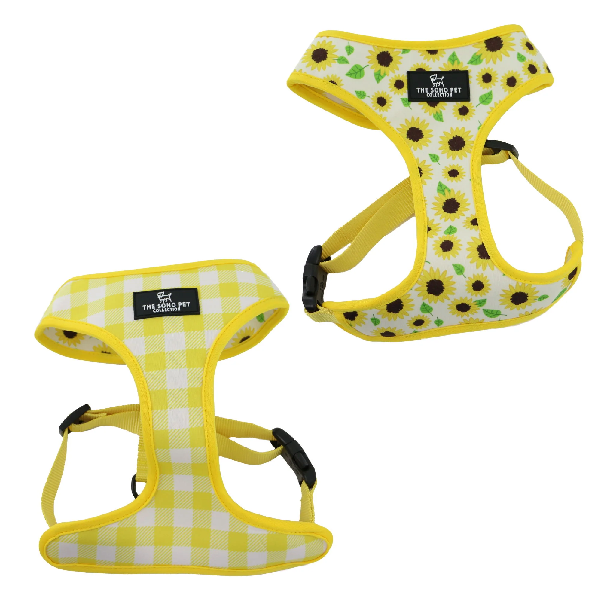 Sunflower/Yellow Check Reversible Harness Xtra Small