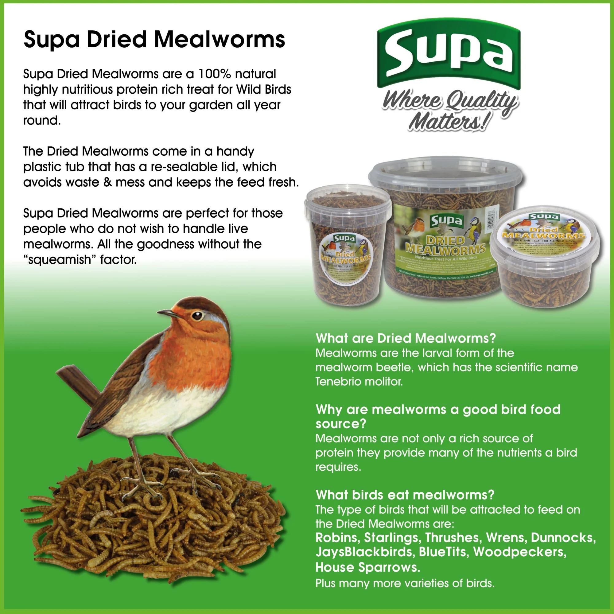 Supa Dried Mealworms 1000ml - Image 2