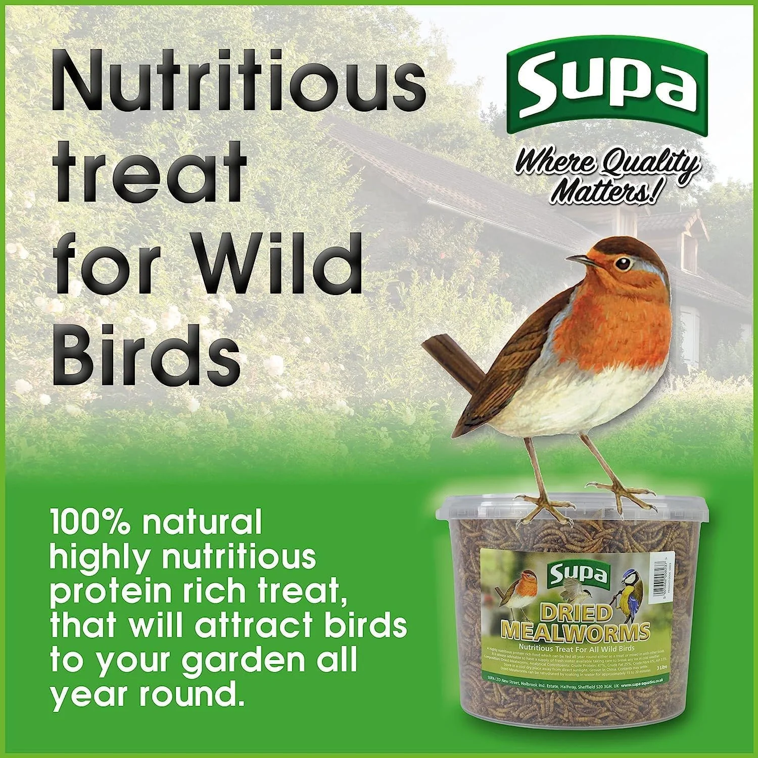 Supa Dried Mealworms 3ltr - Image 2