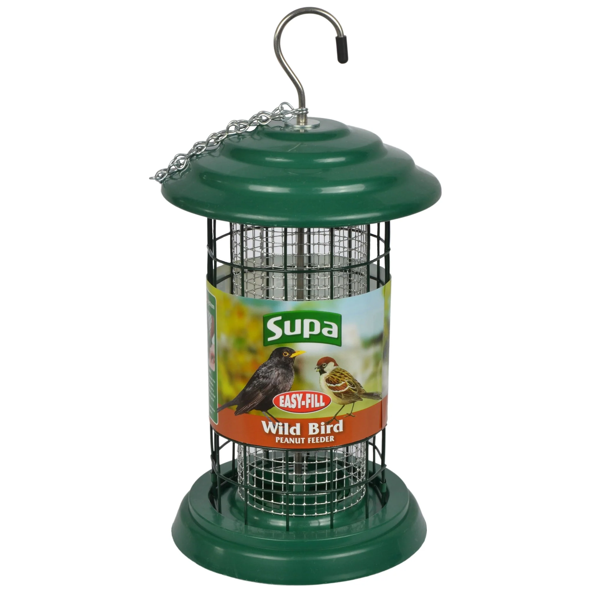 Supa Easy Fill Plastic Fortress Peanut Feeder Green 20cm - Image 3