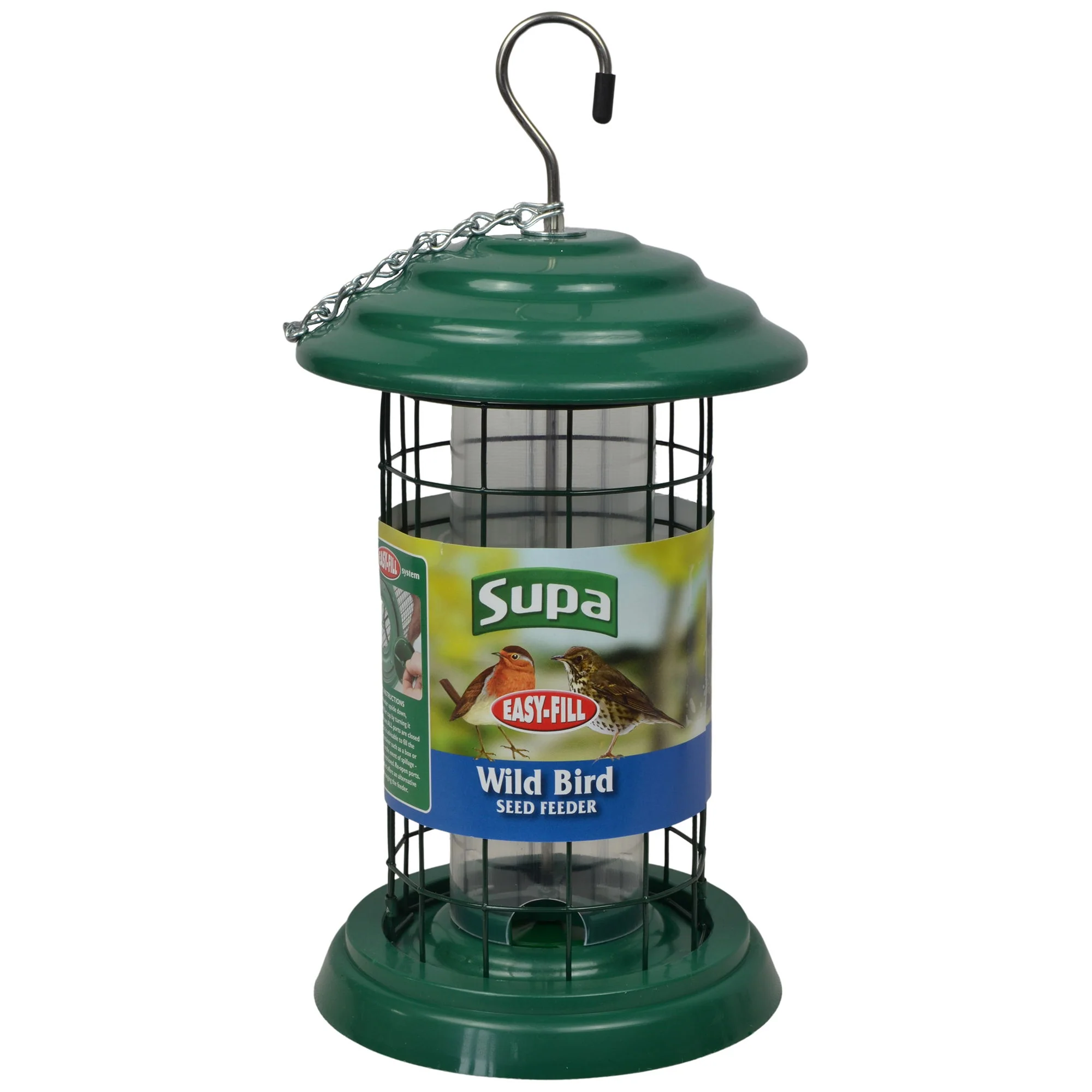 Supa Easy Fill Plastic Fortress Seed Feeder Green 20cm - Image 3