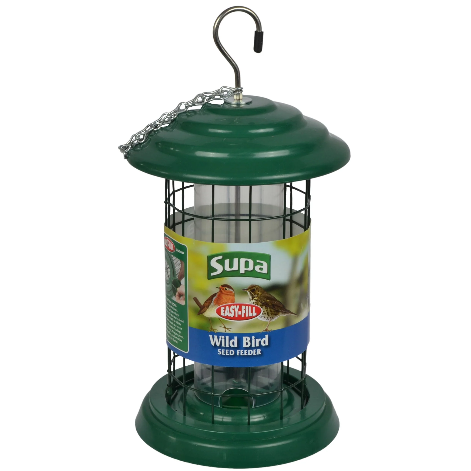 Supa Easy Fill Plastic Fortress Seed Feeder Green 20cm - Image 4