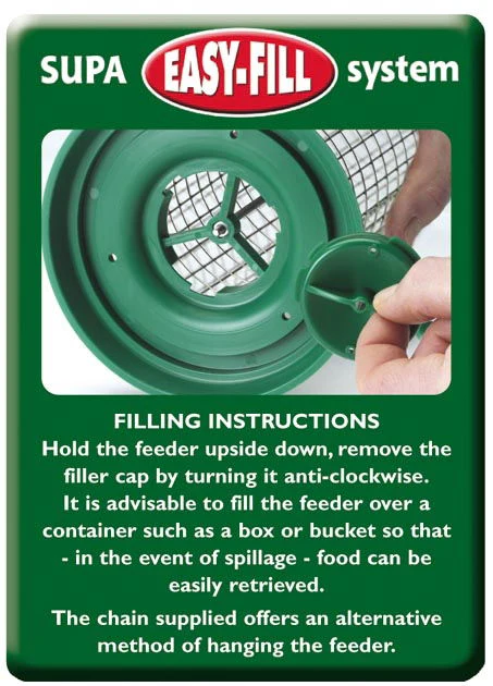 Supa Easy Fill Plastic Peanut Feeder Green 20cm (8 Inch) - Image 2