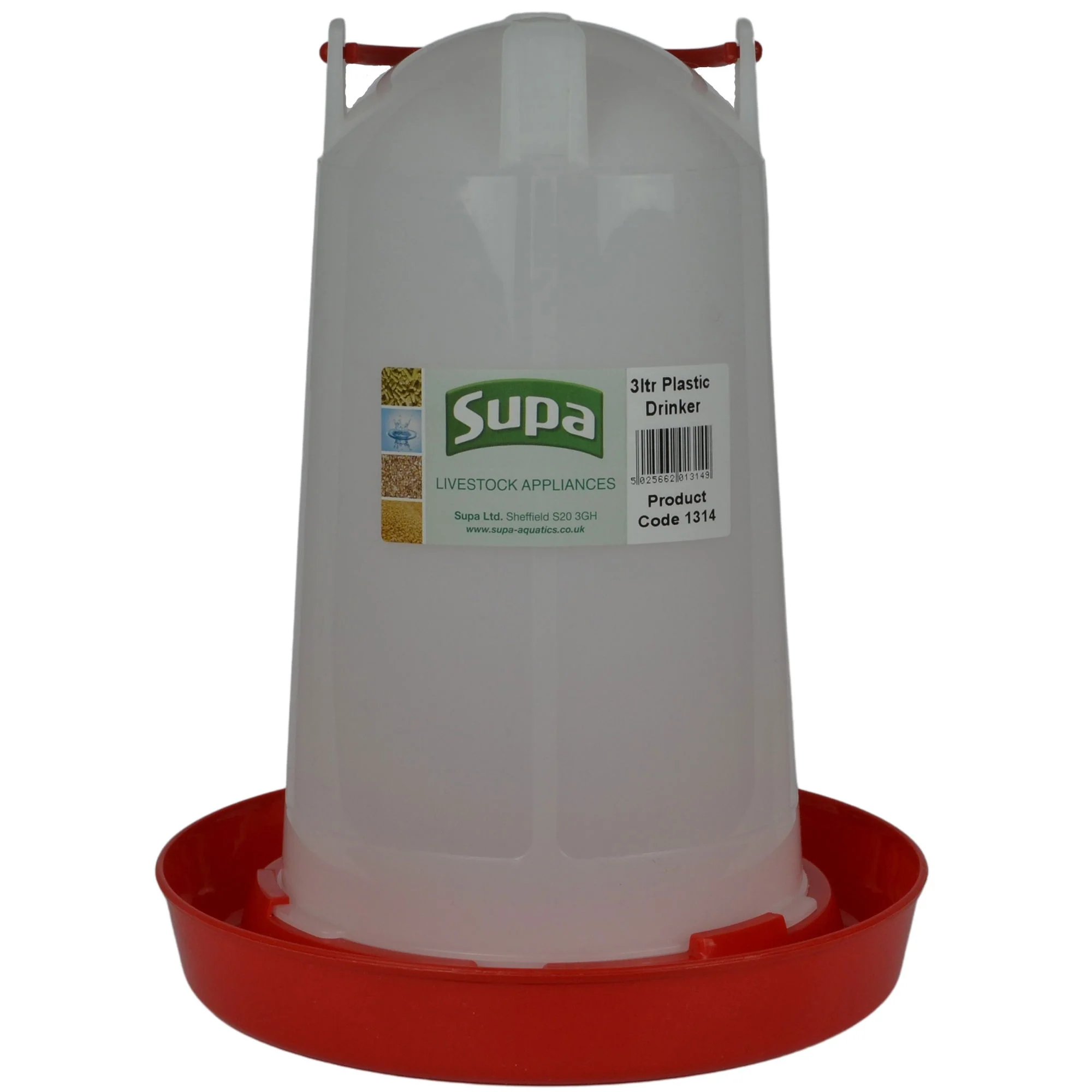 Supa Poultry Drinker Red & White 3ltr - Image 4