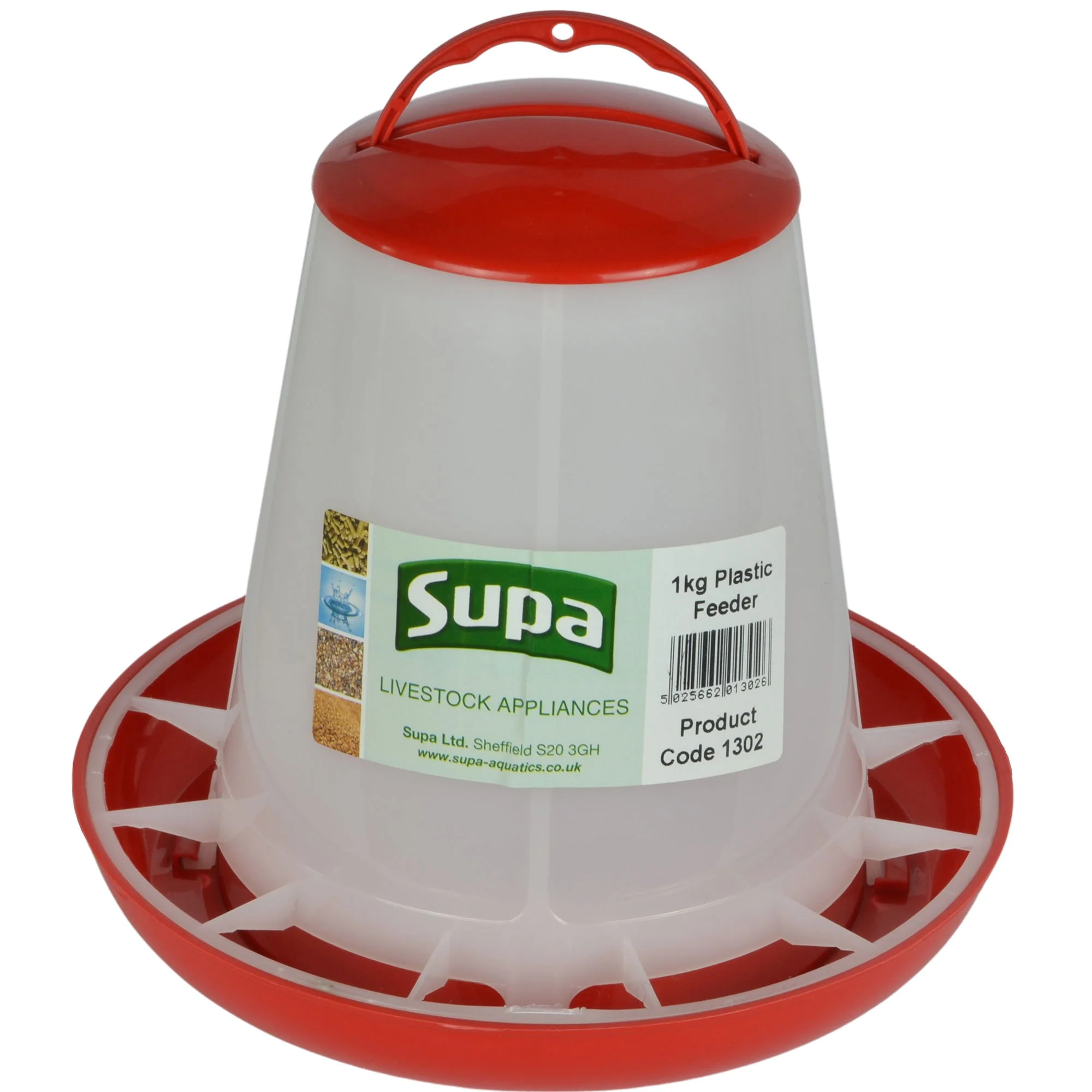 Supa Poultry Feeder Red & White 1kg - Image 2