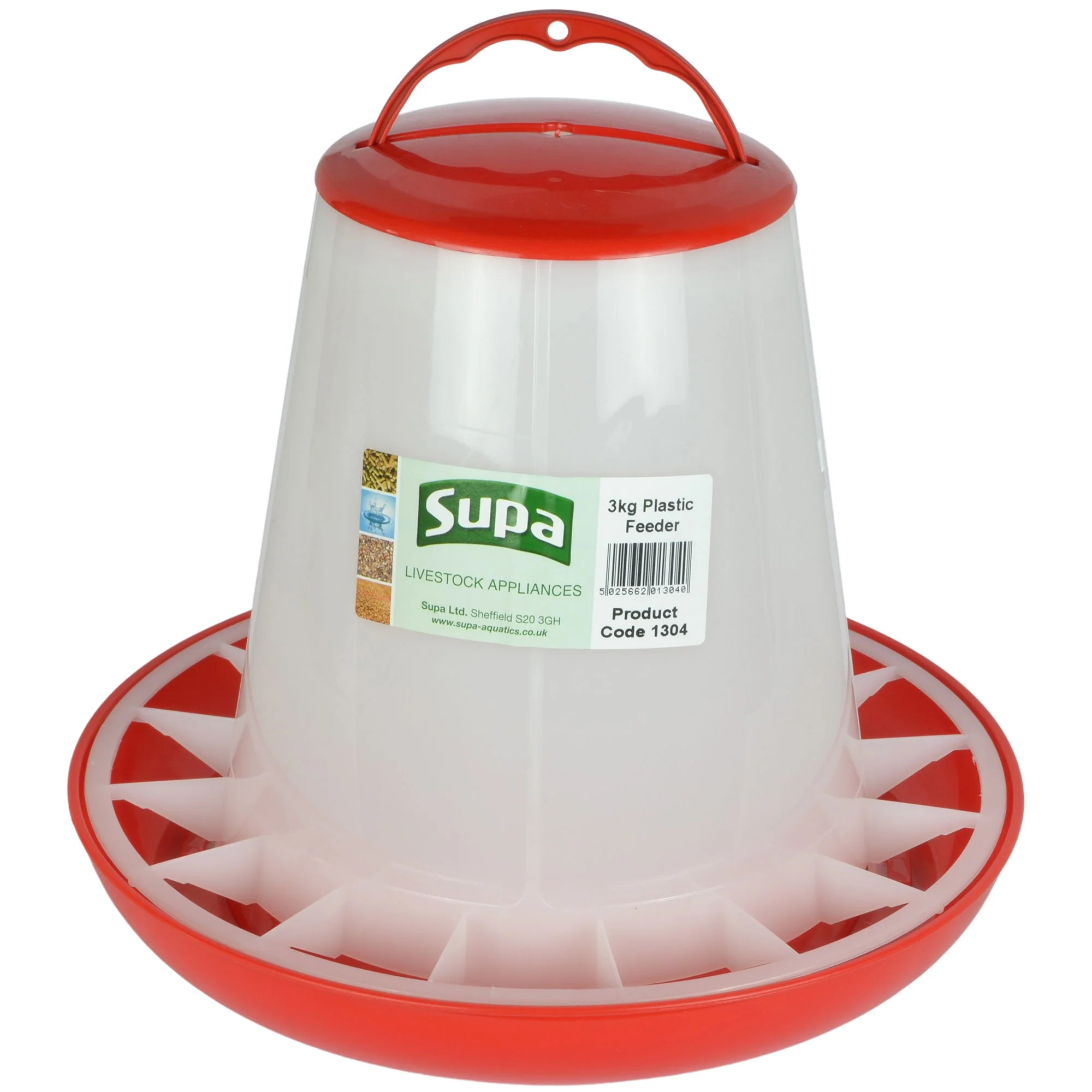 Supa Poultry Feeder Red & White 3kg - Image 2