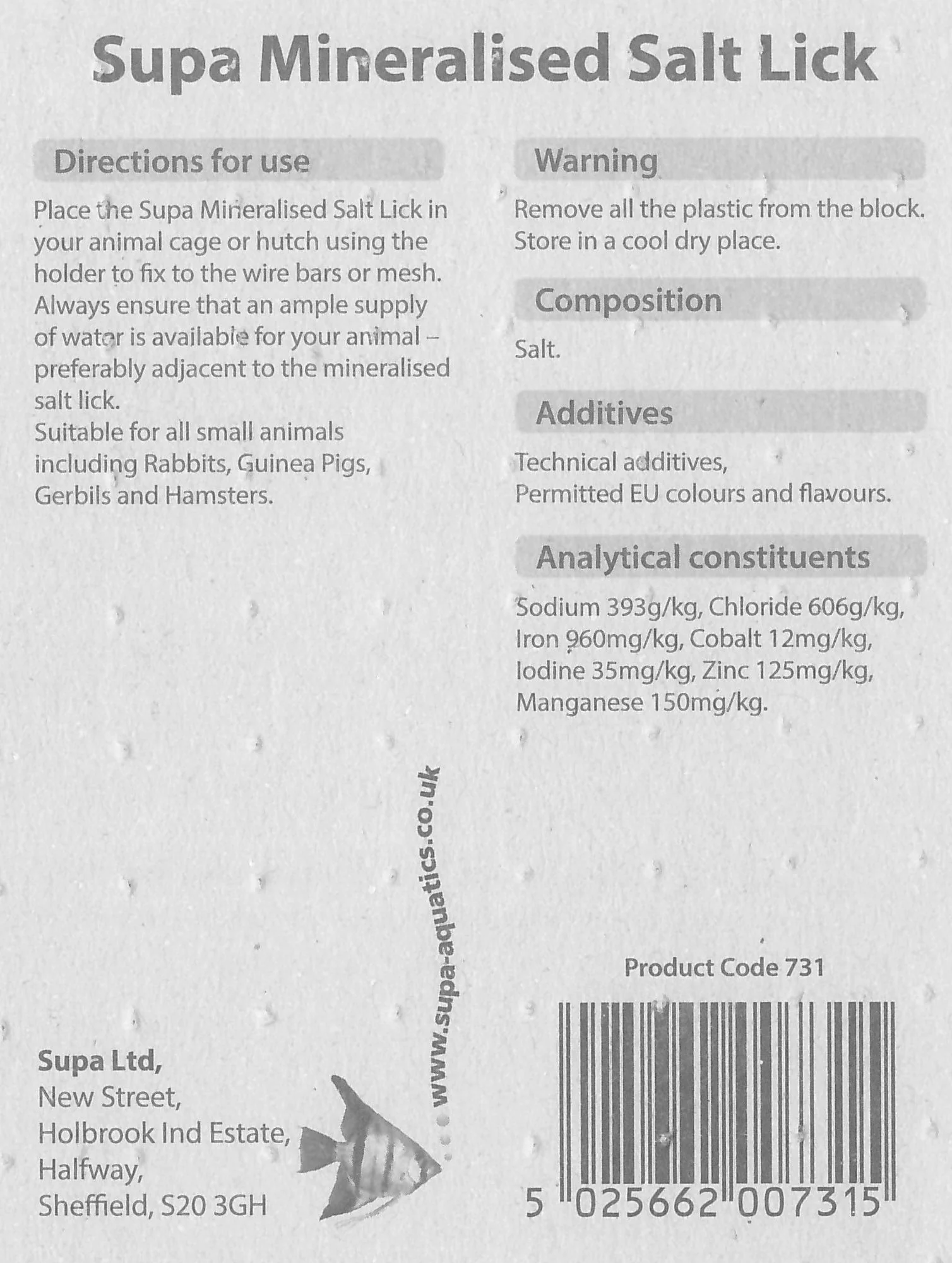 Supa Small Animal Mineralised Salt Lick - Image 4