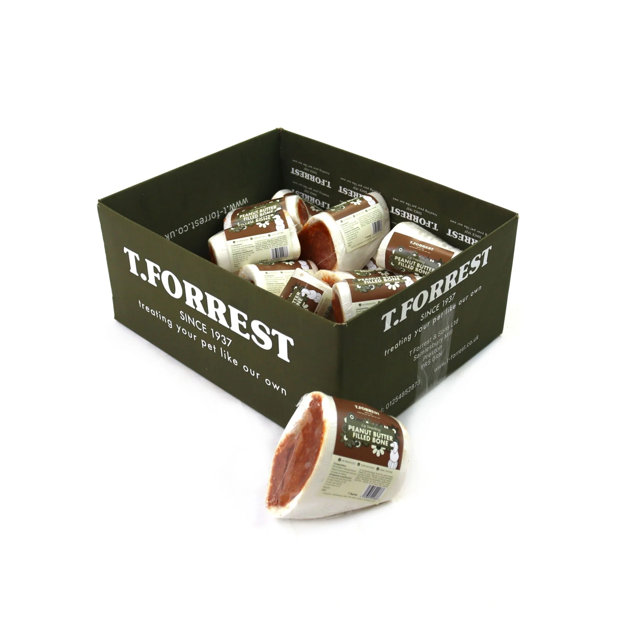 T Forrest Pre Pack Filled Bone 3in - Peanut Butter - 15's