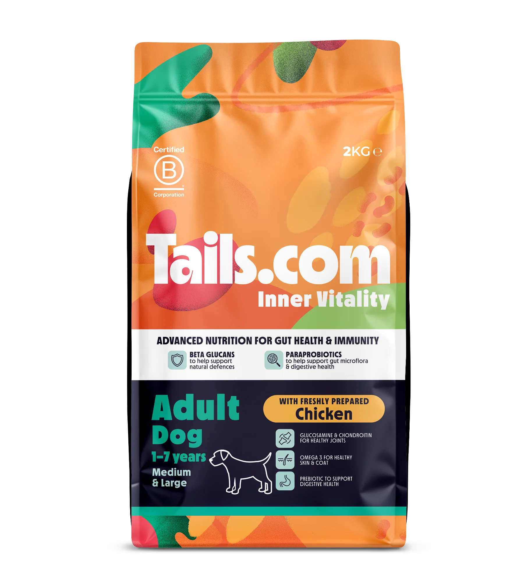 Tails.com Inner Vitality Medium & Large Adult Chicken Dry Dog Food 2kg