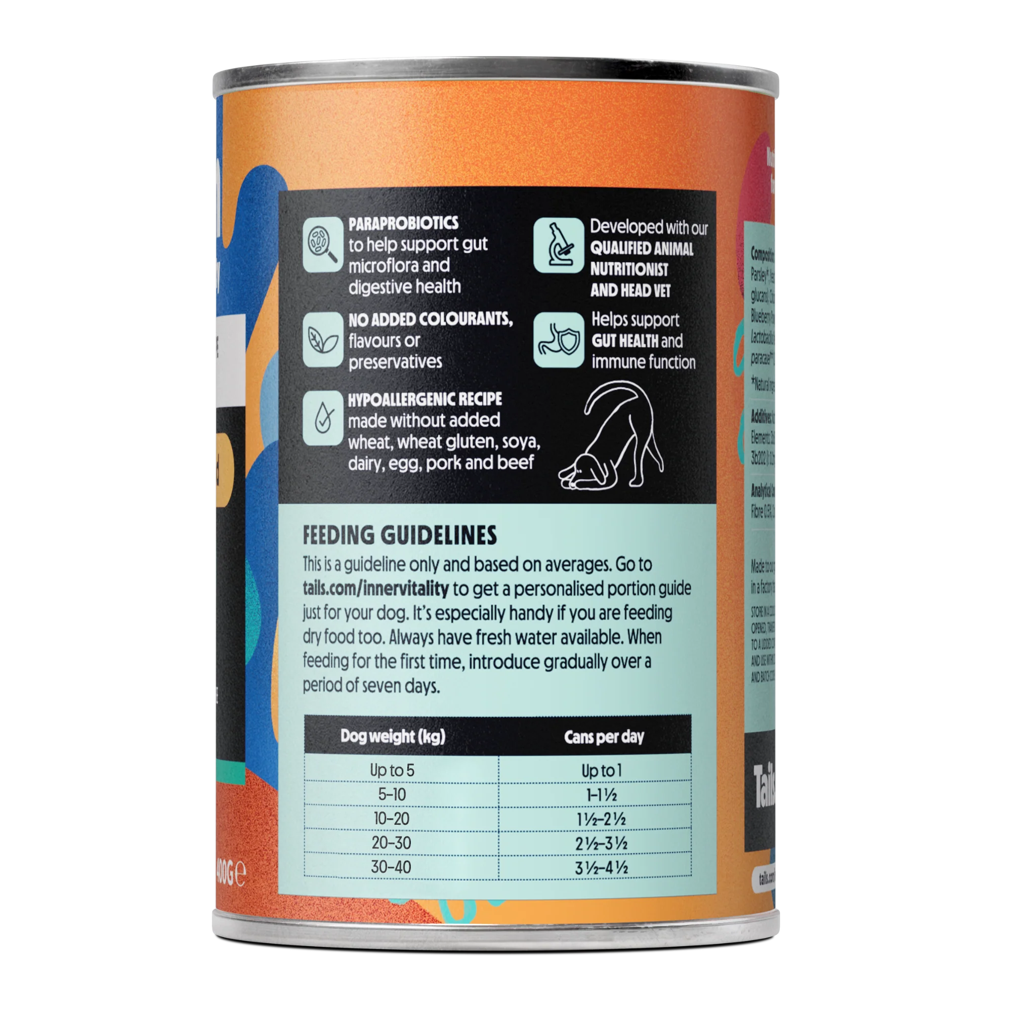 Tails.com Inner Vitality Sensitive Adult Chicken & Cod Can 400g - Image 2
