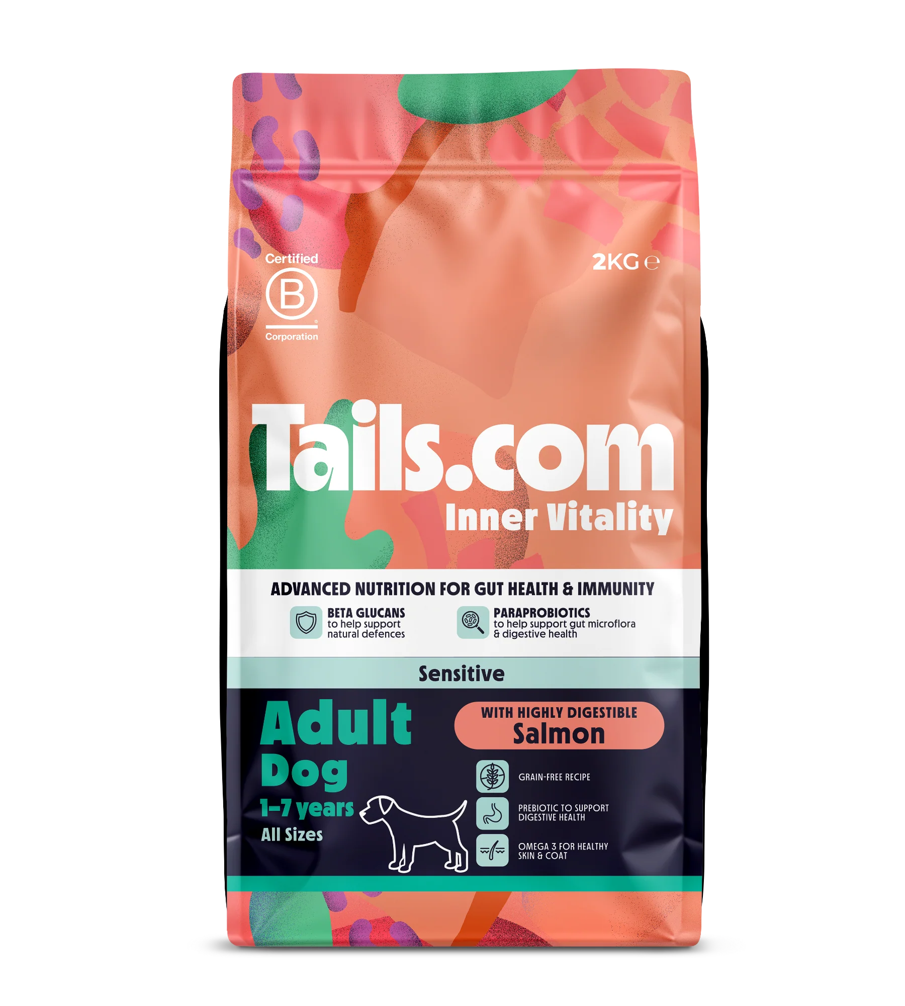 Tails.com Inner Vitality Sensitive Adult Salmon Dry Dog Food 2kg