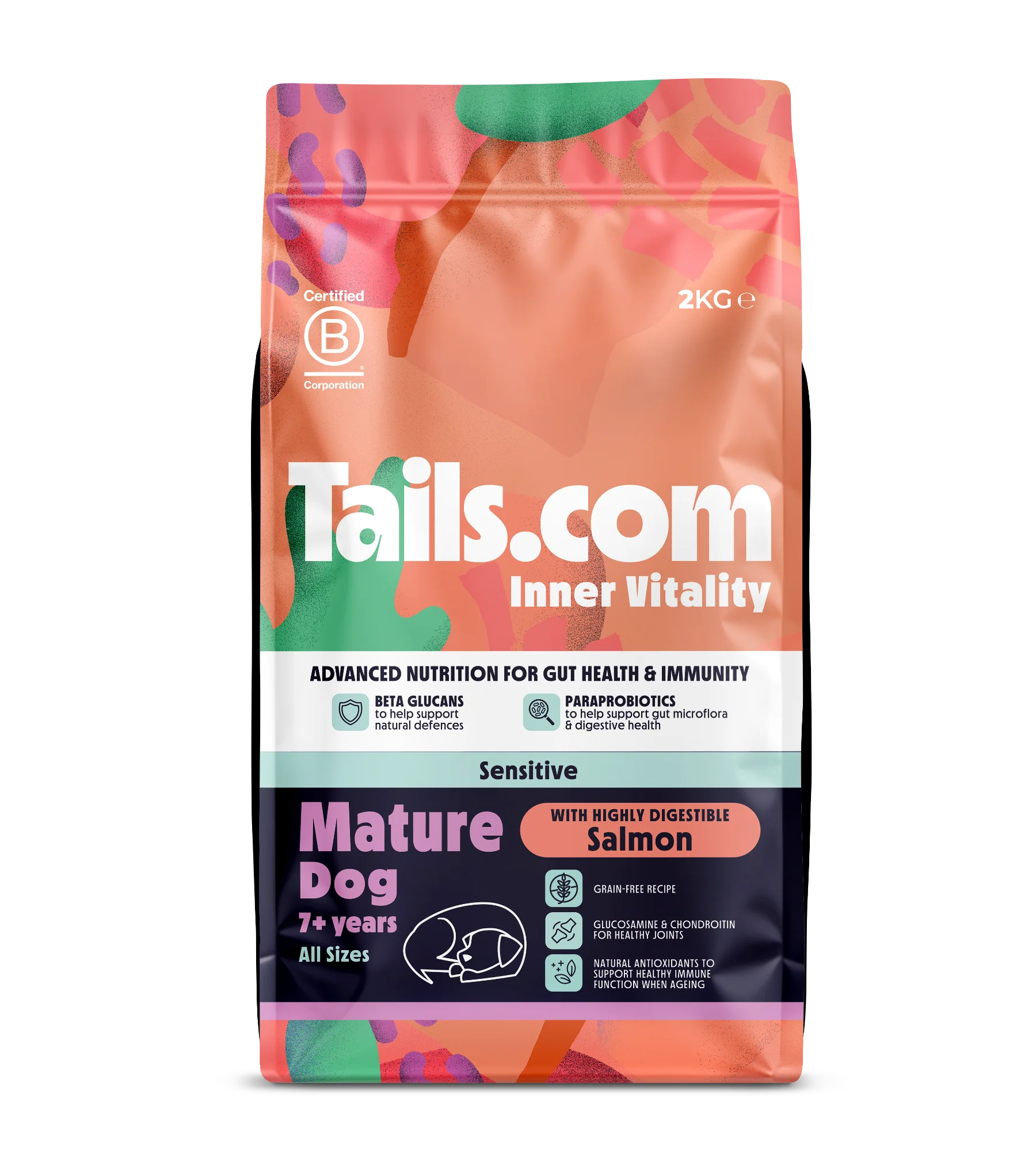 Tails.com Inner Vitality Sensitive Mature Salmon Dry Dog Food 2kg