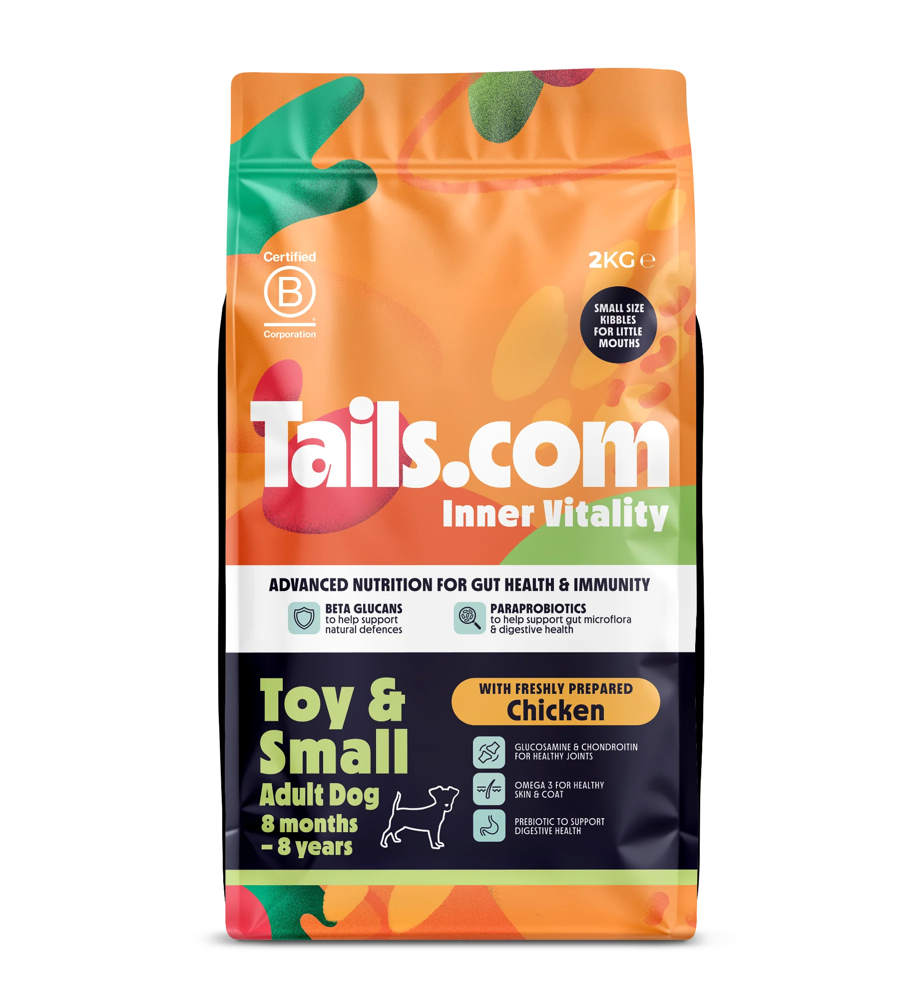 Tails.com Inner Vitality Toy & Small Adult Chicken Dry Dog Food 2kg