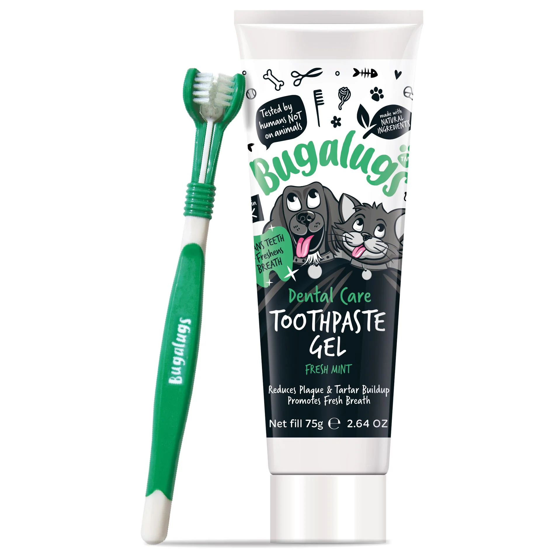 Toothpaste Gel 75g with Triple Headed Toothbrush - Image 3