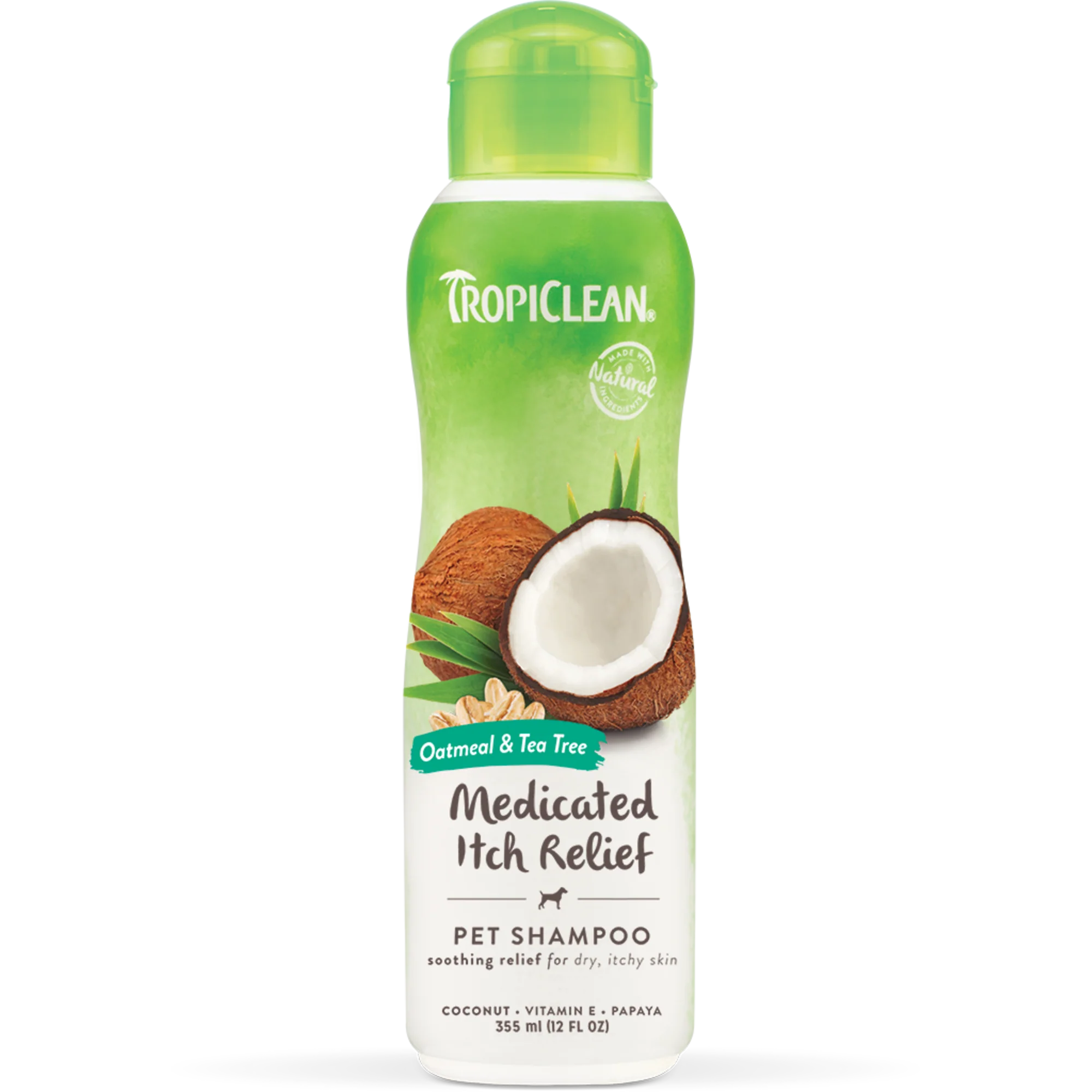 TropiClean Medicated Anti Itch Oatmeal and Tea Tree Shampoo for Pets 355ml