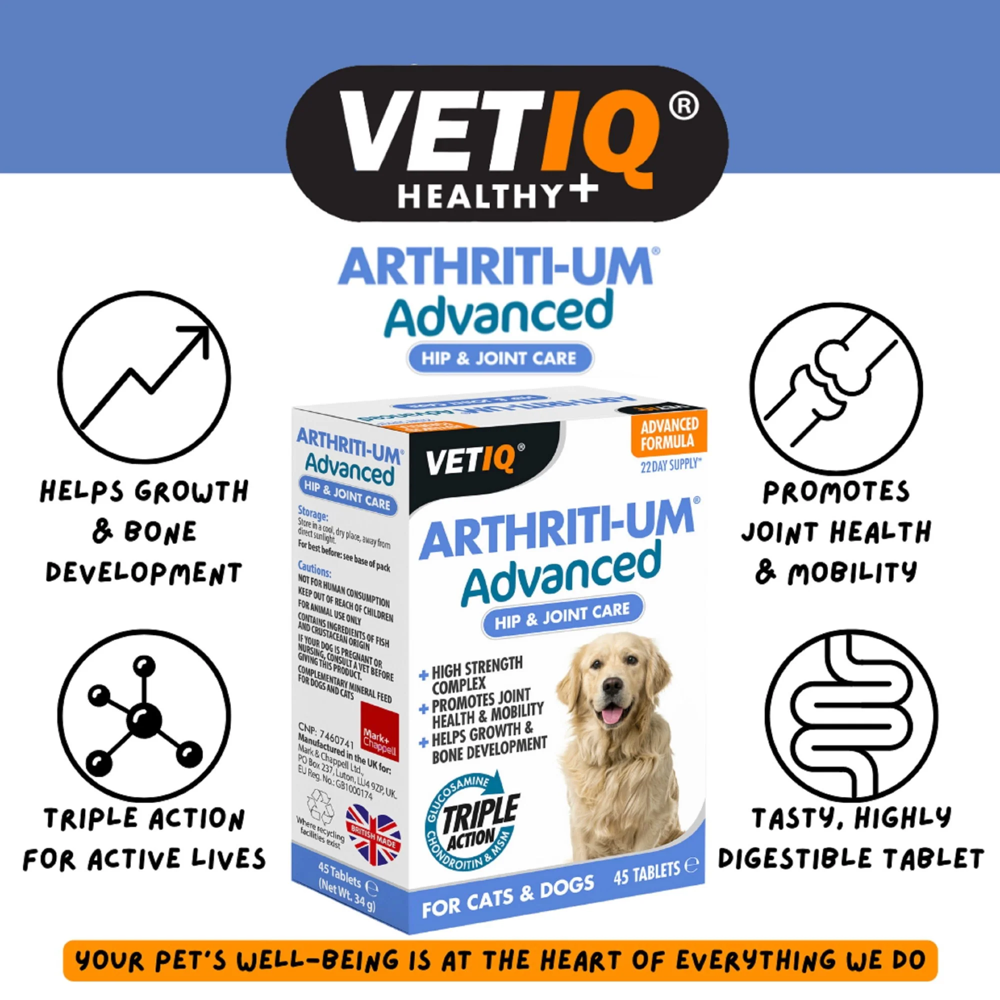 VetIQ Arthriti-Um Advanced 45 Tablets - Image 2