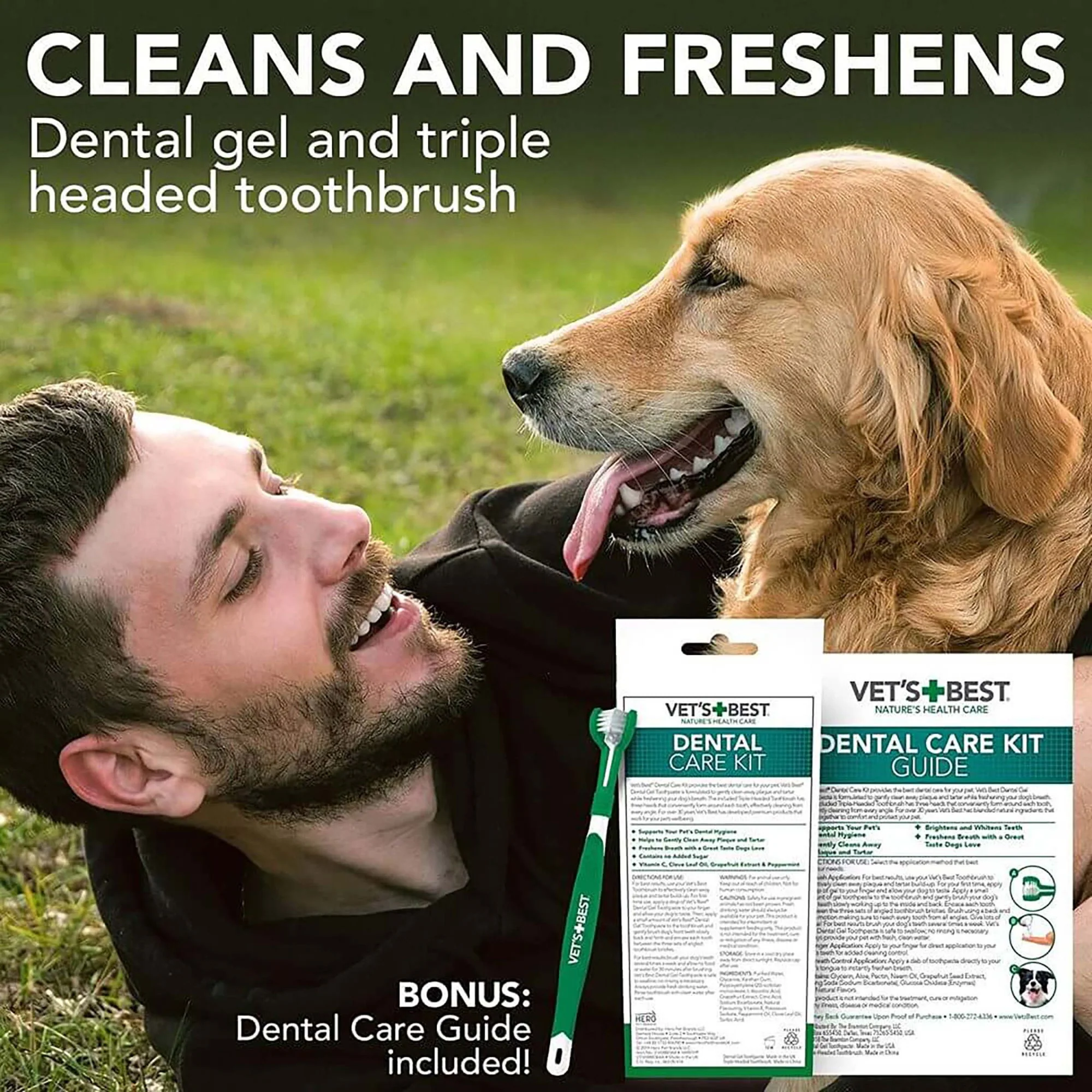 Vet's Best Dental Care Kit For Dogs Brush + Gel - Image 3