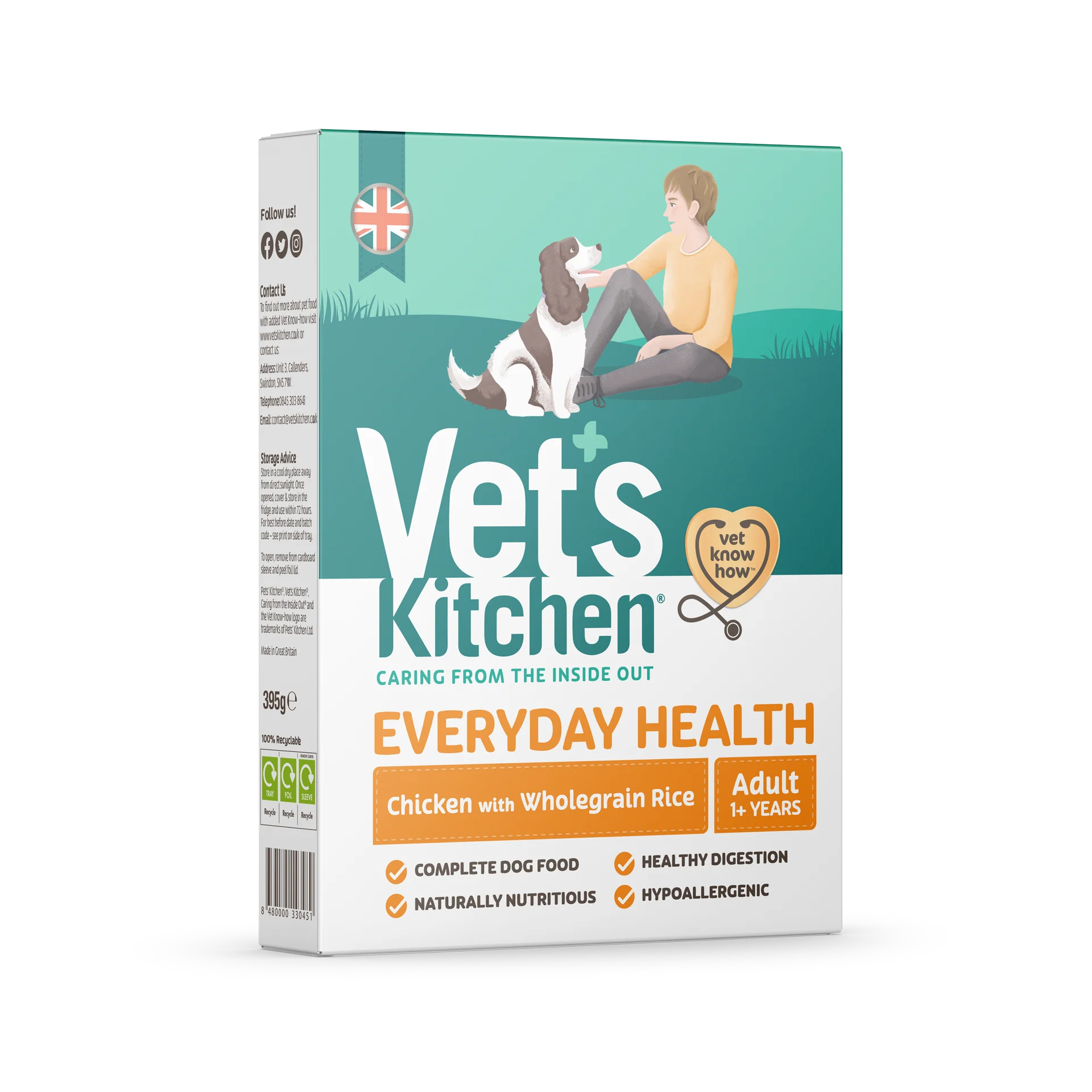 Vet's Kitchen Chicken with Wholegrain Rice Tray - 395g
