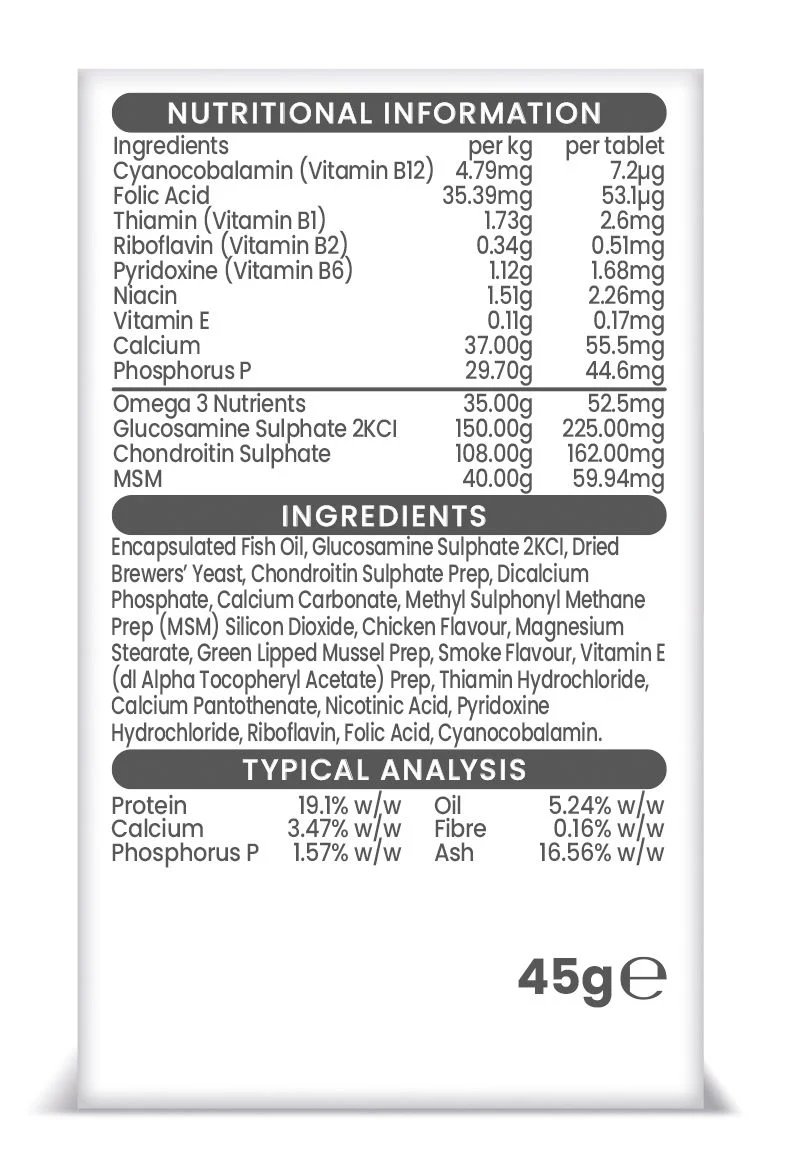 Vetzyme Dog High Strength Flexible Joint Tablets 30Tablets - Image 3