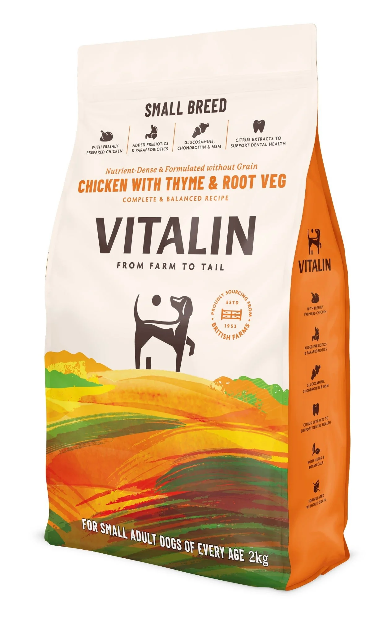 Vitalin Small Breed Adult Chicken with Veg & Thyme 2KG - Image 2