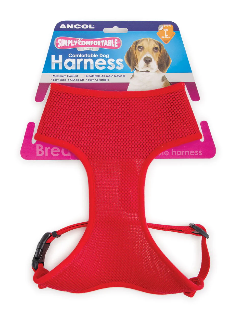 Viva Nylon Comfort Mesh Harness Red Large 53-74cm