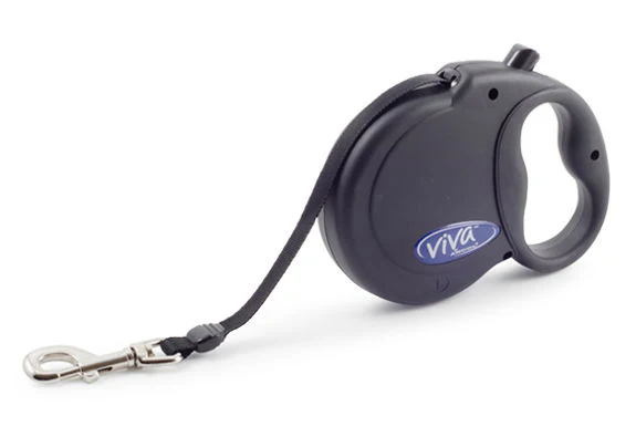 Viva Retractable Lead Tape Black Large 50kg-5m