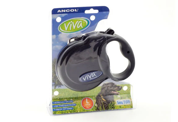 Viva Retractable Lead Tape Black Large 50kg-5m - Image 2