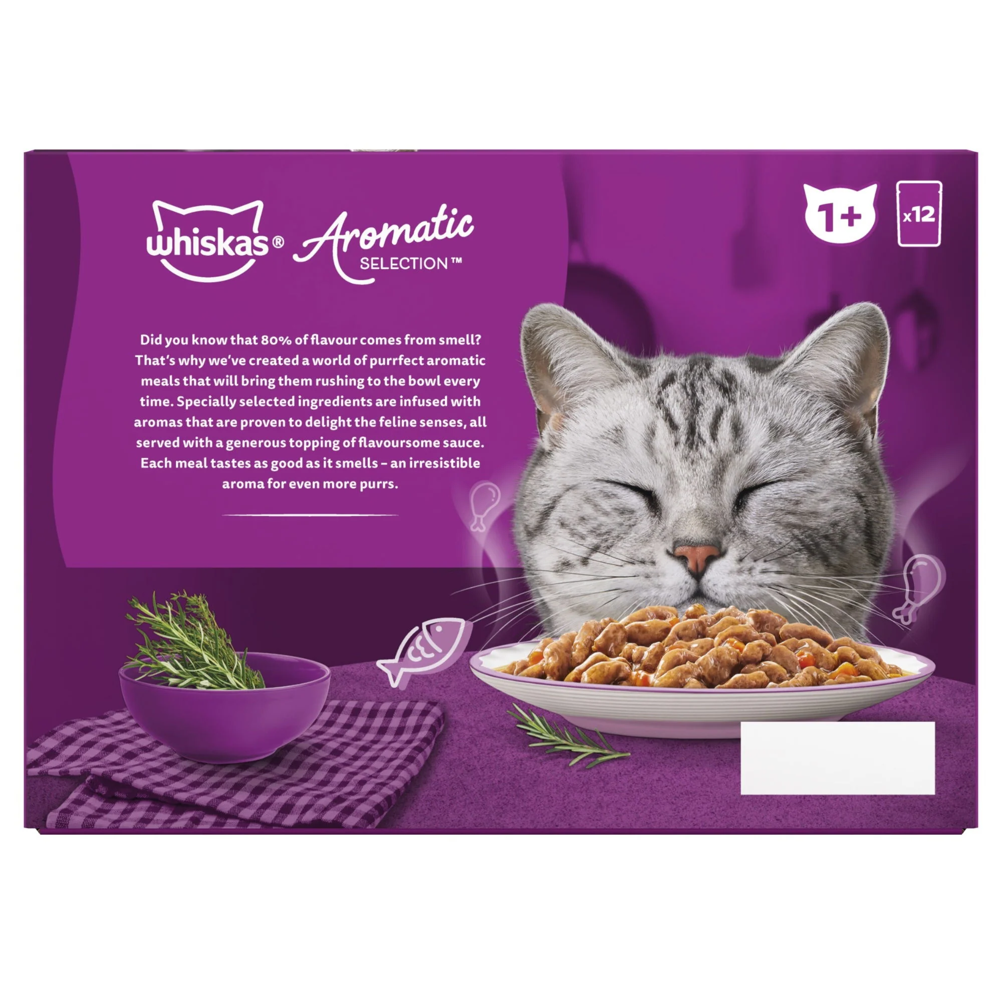 WHISKAS 1+ Cat Pouches Aromatic Fusion in Gravy 12x85g - Image 4