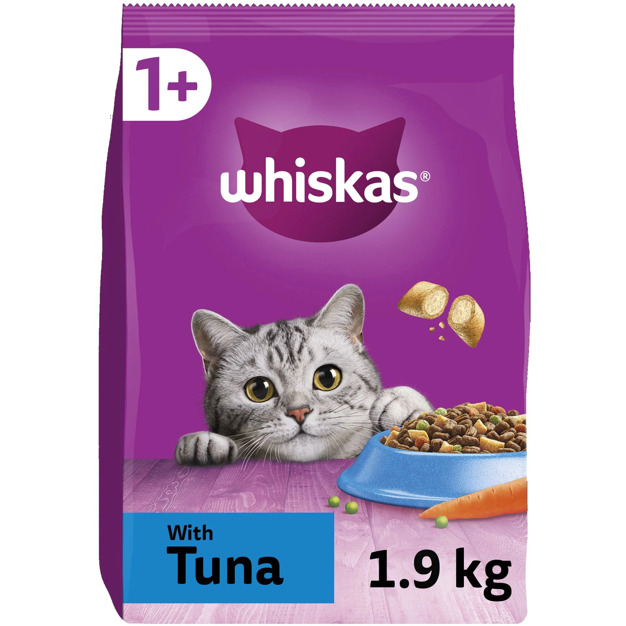 WHISKAS 1+ Tuna Adult Dry Cat Food 1.9kg - Image 2
