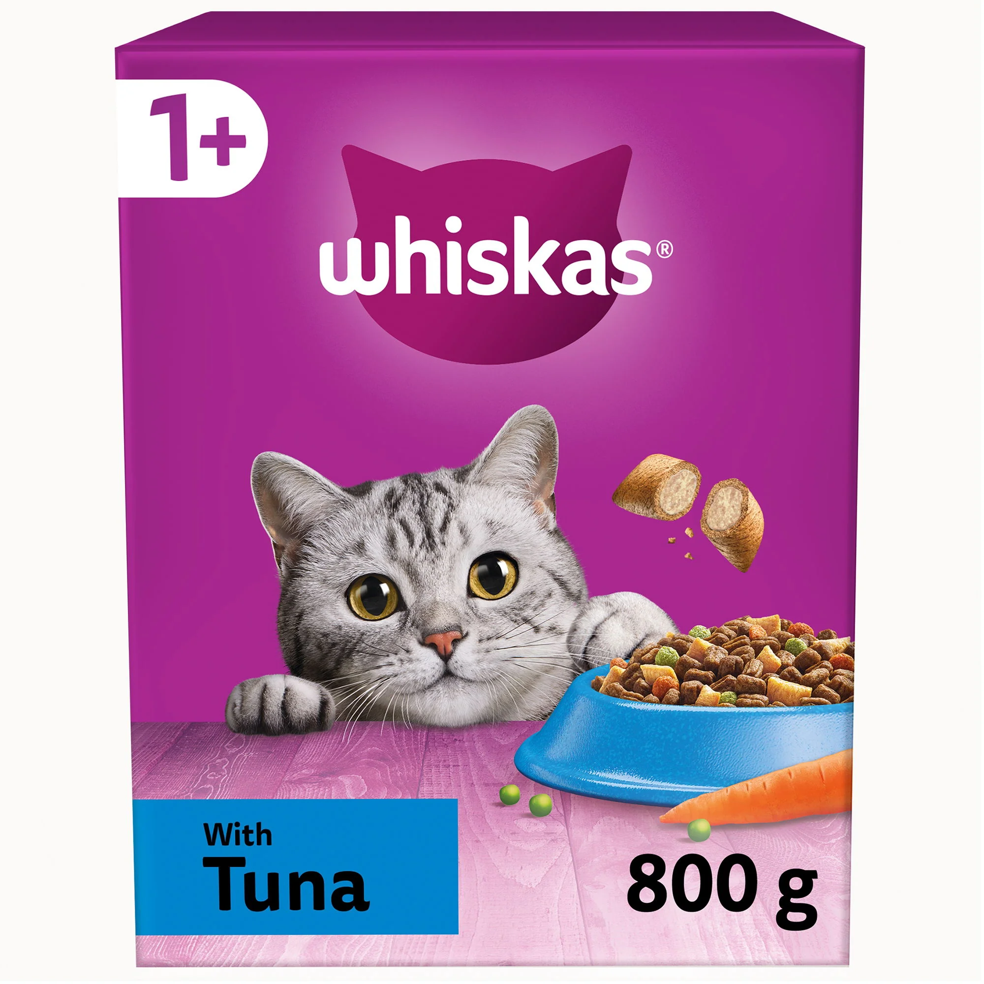 WHISKAS 1+ Tuna Adult Dry Cat Food 800g - Image 2