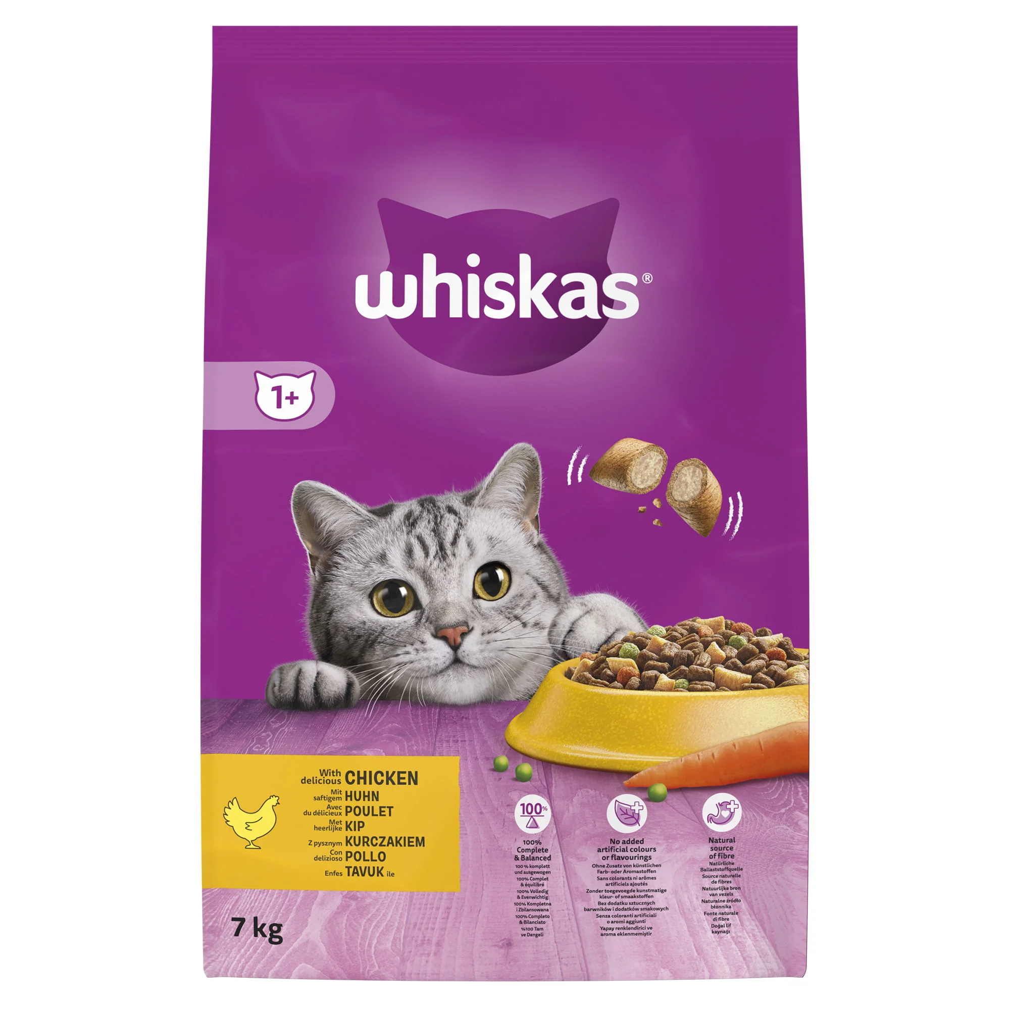 WHISKAS Adult Complete Dry Cat Food Biscuits Chicken 7kg - Image 7