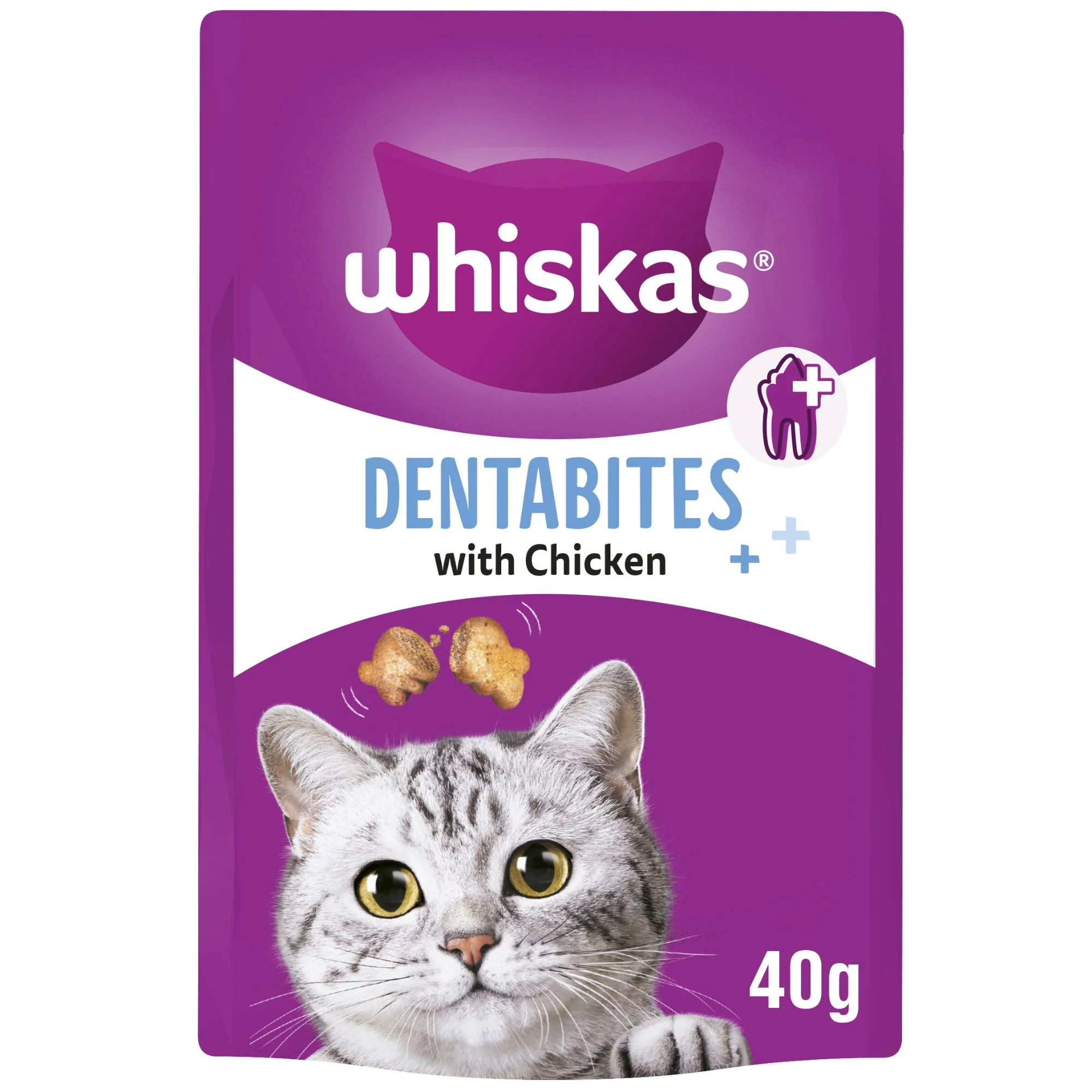 WHISKAS Dentabites Cat Treats with Chicken 40g - Image 2