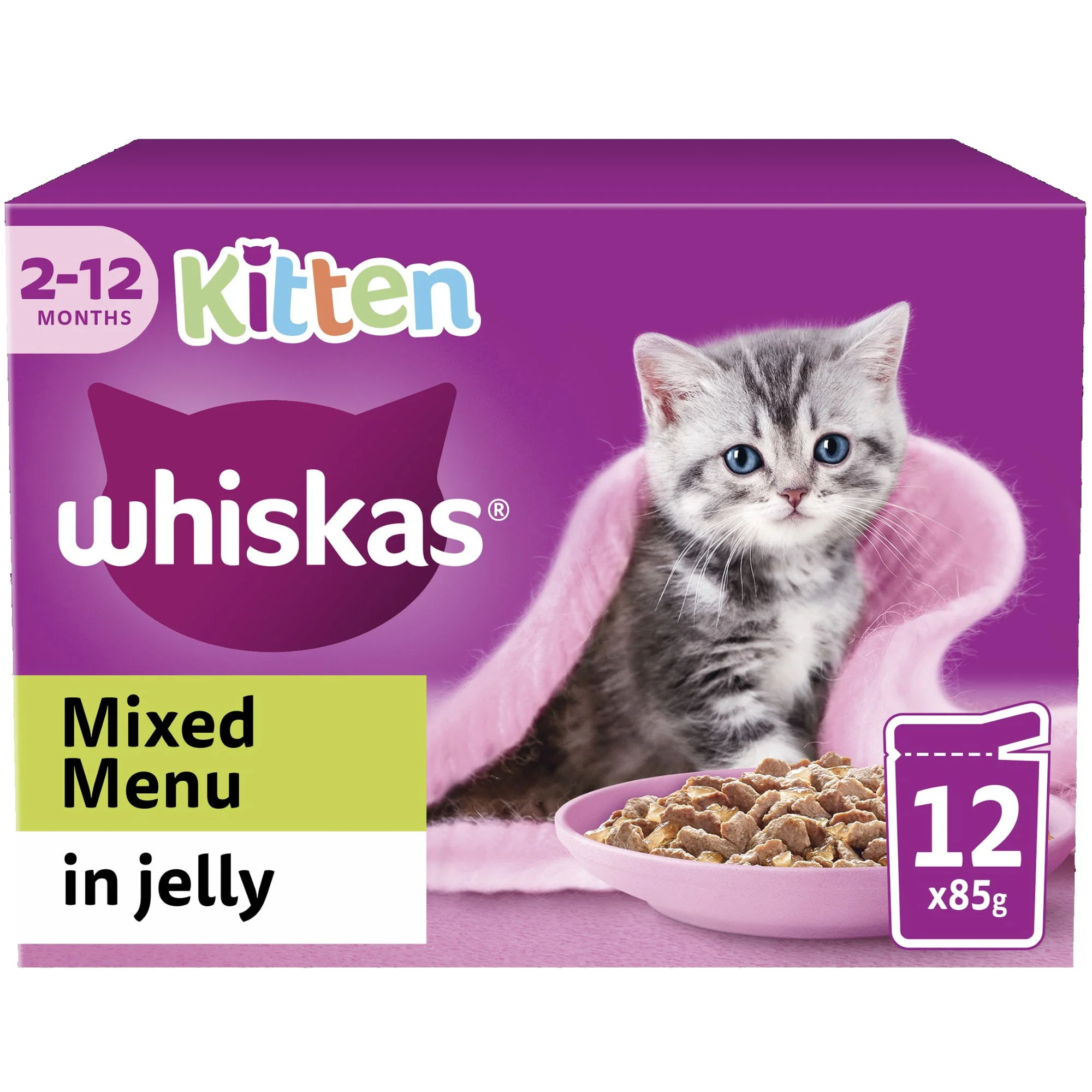 WHISKAS Kitten Mixed Menu Wet Cat Food Pouch in Jelly 12 x 85g - Image 2