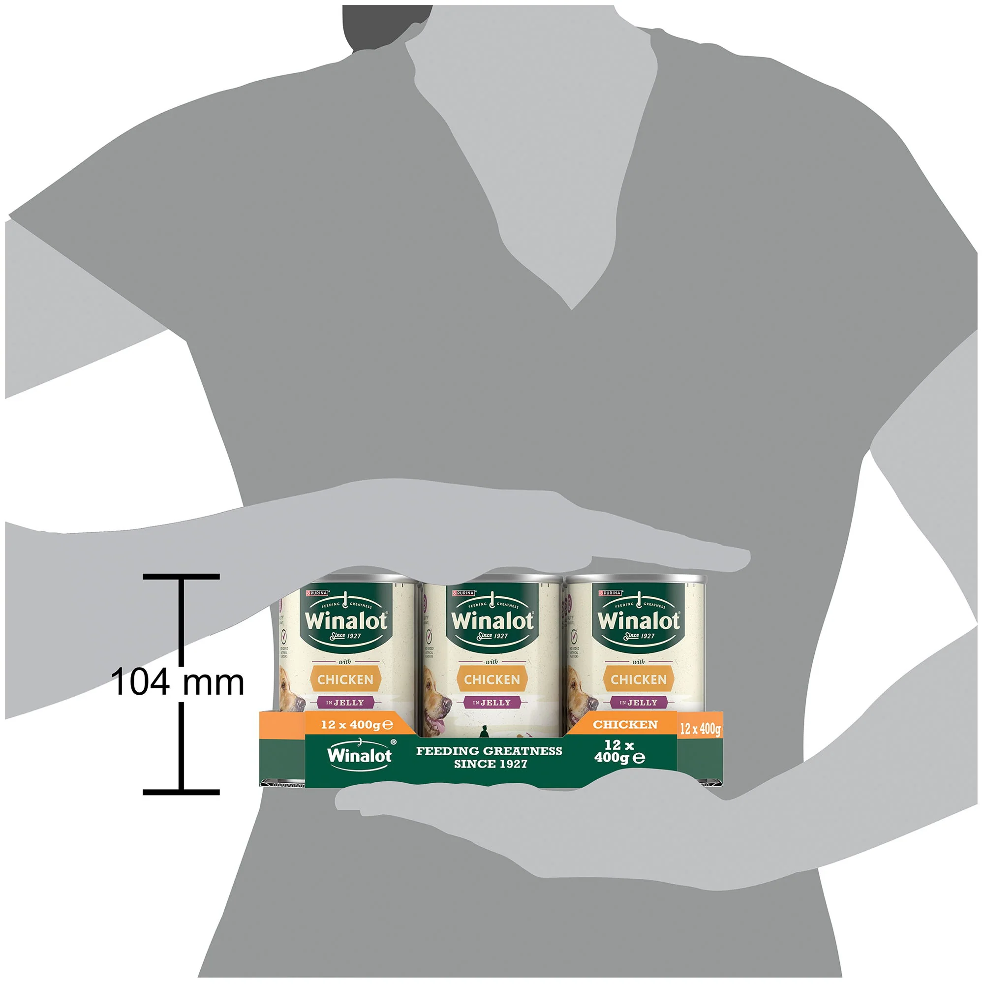 Winalot Adt Wet Dog Food Can with Chicken in Jelly 12x400g - Image 2