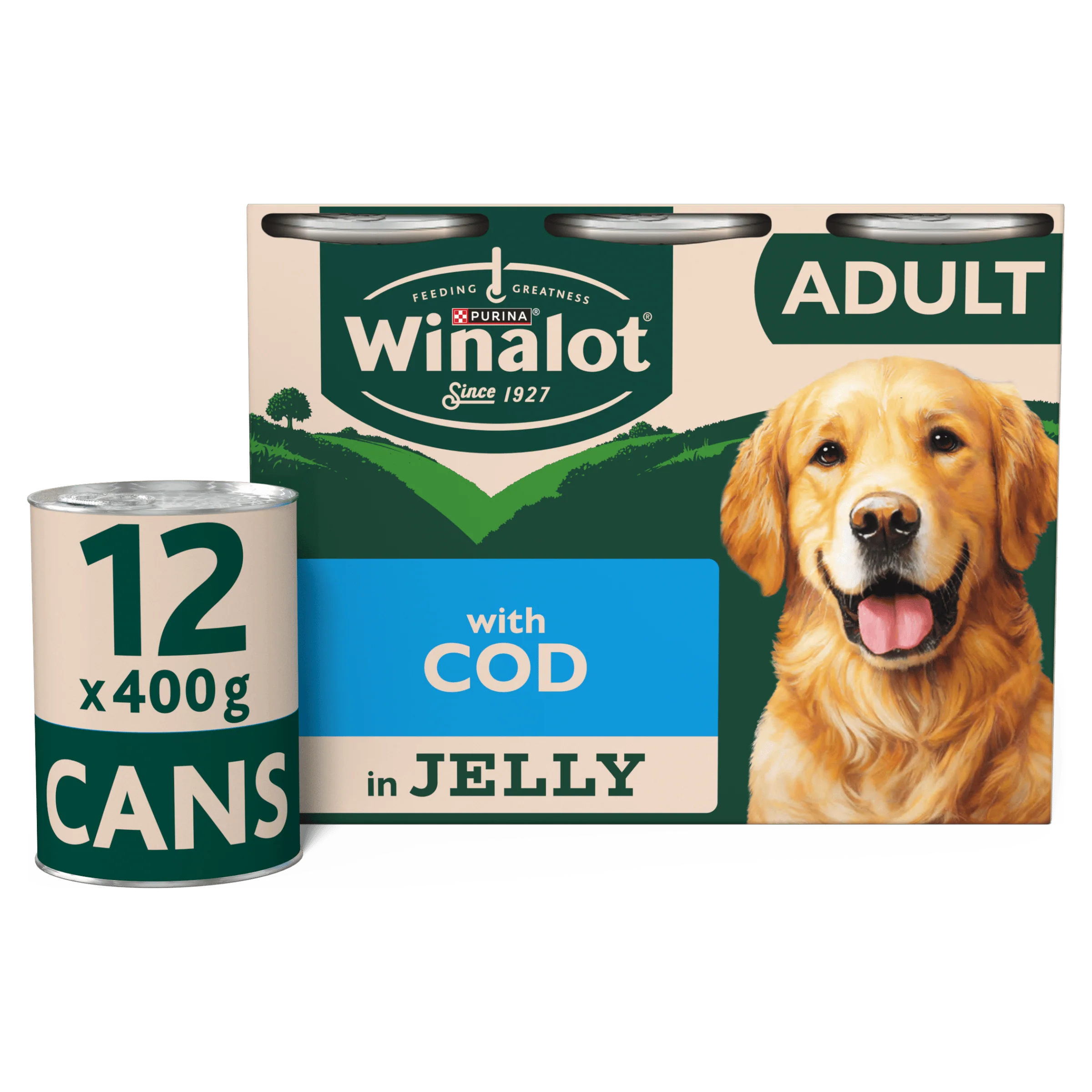 Winalot Adult Wet Dog Food Can With Cod 12x400g