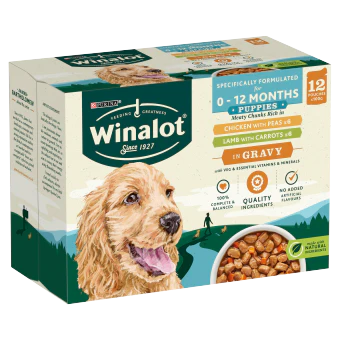 Winalot Puppy Mixed In Gravy Wet Dog Food Pouches 12x100g