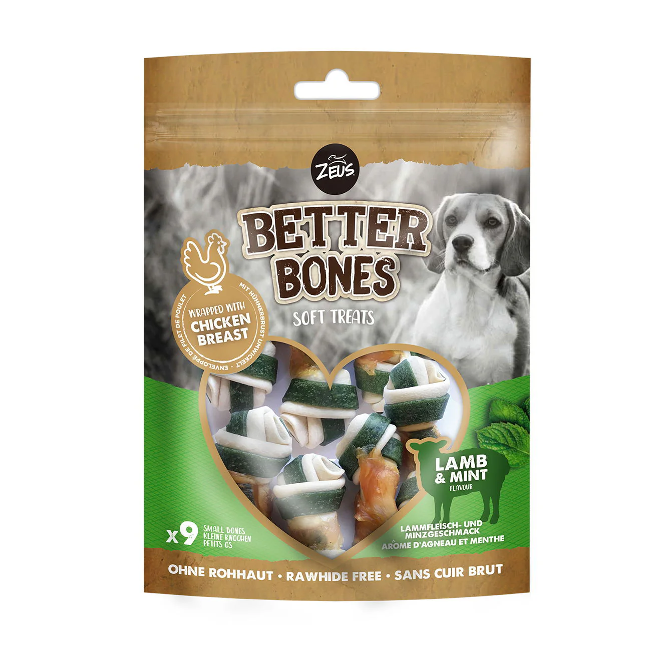 Zeus Better Bones Lamb with Mint Wrapped Chicken 7.5cm