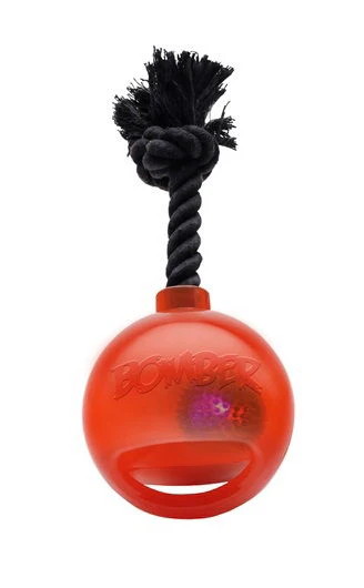 Bomber Bomb Tug Ball with Rope Orange 5”