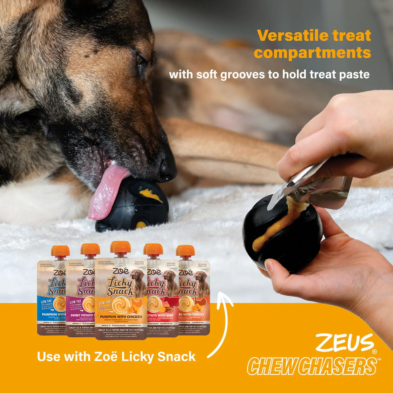 Zeus ChewChasers Treat Ball Black 7.5cm - Image 4